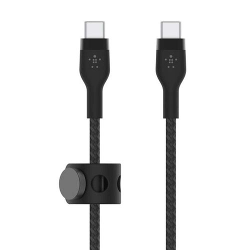 Cable Belkin Pro Flex USB-C a USB-C, 2m, con correa, negro