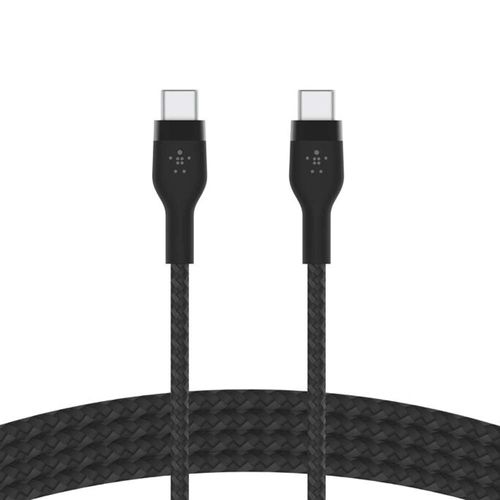 Cable Belkin Pro Flex USB-C a USB-C, 2m, con correa, negro
