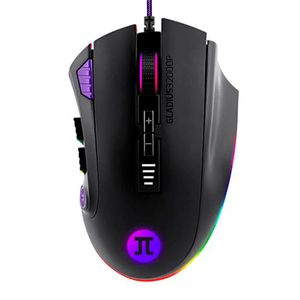 Mouse gamer Primus Gladius 32000P ergonómico, máx. 32000 dpi, alámbrico, conexión USB, 12 botones, 3 pesas, negro