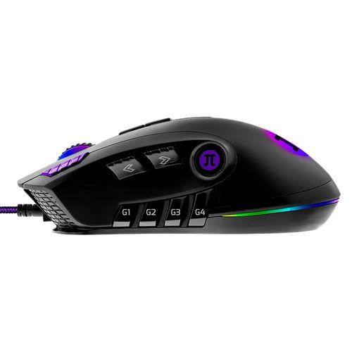 Mouse gamer Primus GLADIUS32000P ergonómico, máx. 32000 dpi, alámbrico, conexión USB, 12 botones, 3 pesas, negro