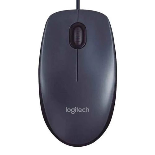 Mouse alámbrico Logitech M90 conexión usb, 1000 dpi, 3 botones, negro