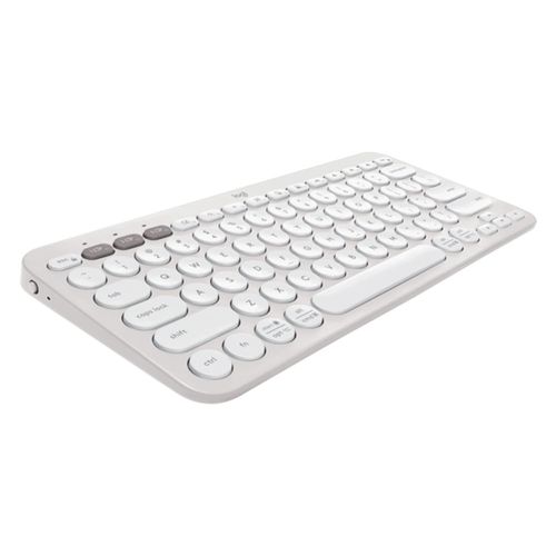 Teclado inalámbrico Logitech Peeble 2 K380S bluetooth, multidispositivo, layout español, usa pilas, blanco