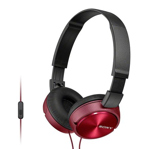 Audífonos on ear con micrófono Sony MDR-ZX310APR almohadillas acolchadas, conector 3.5 mm, diseño plegable, control de llamadas, rojo