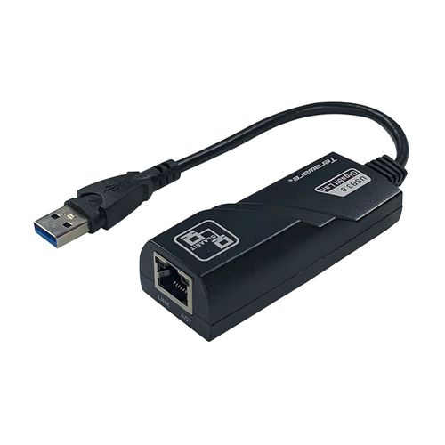 Adaptador Teraware USB 3.0 a RJ45, conexión ethernet estable, cable de 16 cm, compatible con Windows, Mac, iOS y Android, negro