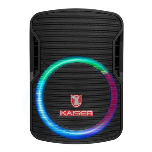 Bafle profesional Kaiser KSR-LINK 15” 30,000W PMPO bluetooth, batería de 3.5h, micrófono alámbrico, iluminación LED y control remoto