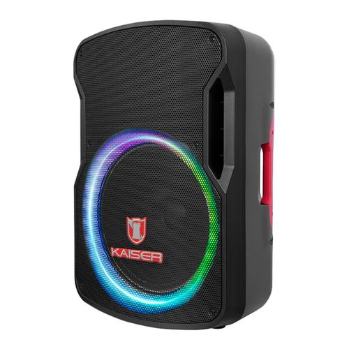 Bafle profesional Kaiser KSR-LINK 15” 30,000W PMPO bluetooth, batería de 3.5h, micrófono alámbrico, iluminación LED y control remoto