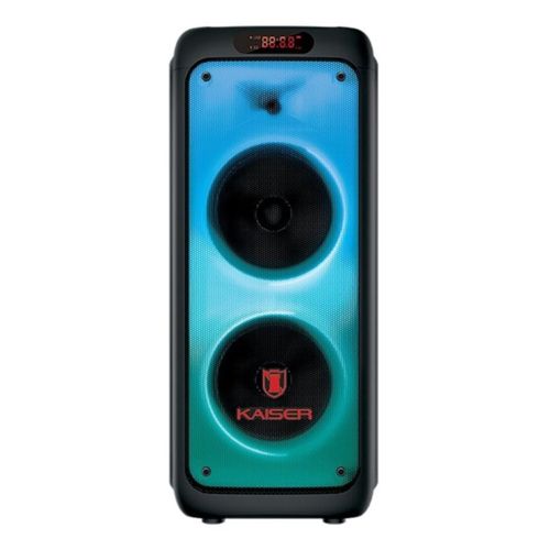 Bafle recargable Kaiser MSA-2016 2 woofers de 10", 24,000W PMPO, USB, microSD, AUX y radio FM, batería de 6 horas, ideal para fiestas
