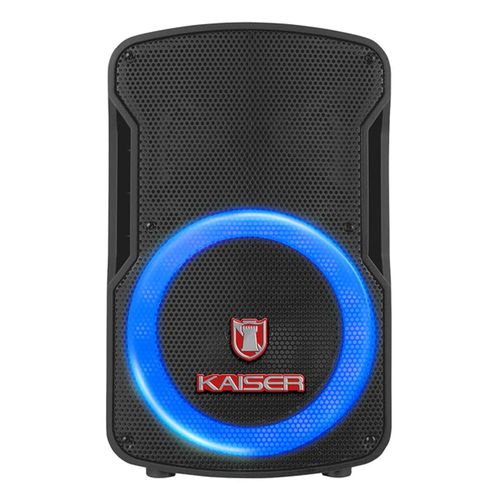 Bafle profesional Kaiser 8" 7200W PMPO bluetooth, con micrófono alámbrico, USB, microSD, radio FM y función de grabación, negro
