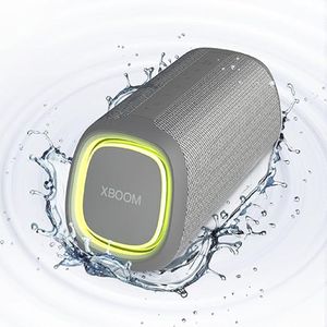 Bocina Bluetooth LG XBOOM Go XG7, 40W, Sound Boost, Light Studio, IP67, batería 24h, asistente de voz, TWS, gris