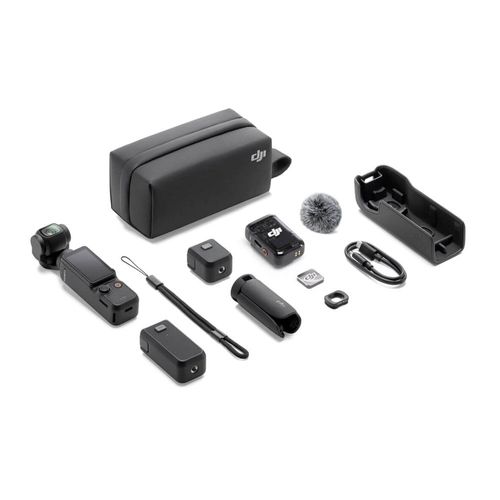 Cámara de acción DJI Osmo Pocket 3 Creator Combo, 4K, 3 ejes, sensor 1", micrófono inalámbrico, estabilizador y accesorios completos, negro