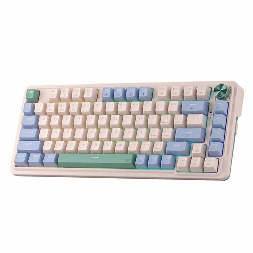 Teclado gamer Redragon K673CPG Ucal Pro mecánico 75%, Switch Red, triple modo USB-C, 2.4GHz y Bluetooth 5.0, retroiluminación RGB Chroma