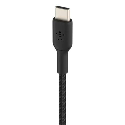 Cable Belkin Braided USB-C a USB-A 1 m, compatible iPhone 15, 15 Pro, Galaxy S24, S23, S22, Google Pixel, tablets, celulares, resistente y flexible