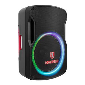 Bafle profesional Kaiser KSR-LINK 15” 30,000W PMPO bluetooth, batería de 3.5h, micrófono alámbrico, iluminación LED y control remoto