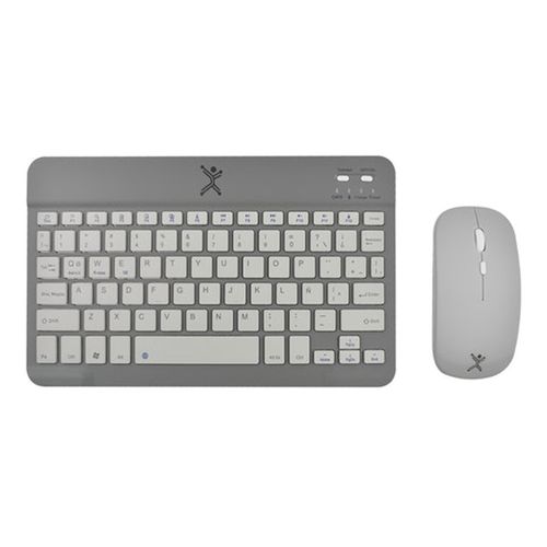 Kit teclado y mouse Perfect Choice PC-201250 Bluetooth, inalámbrico, diseño compacto, color gris, batería recargable, compatible con Windows y Mac
