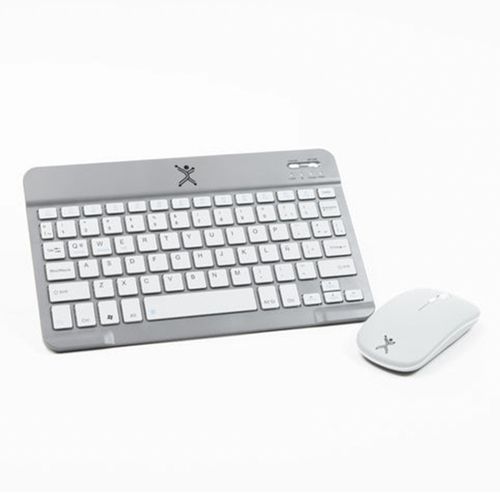 Kit teclado y mouse Perfect Choice PC-201250 Bluetooth, inalámbrico, diseño compacto, color gris, batería recargable, compatible con Windows y Mac