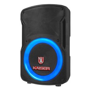Bafle profesional Kaiser 8" 7200W PMPO bluetooth, con micrófono alámbrico, USB, microSD, radio FM y función de grabación, negro