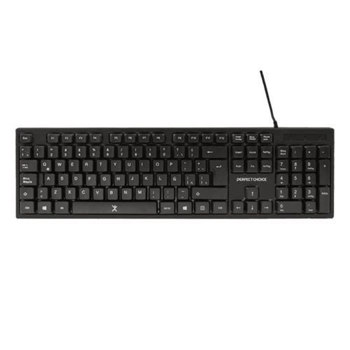 Kit de teclado, mouse y audífonos Perfect Choice PC-201717 alámbrico, USB, español, diseño compacto y ergonómico, negro