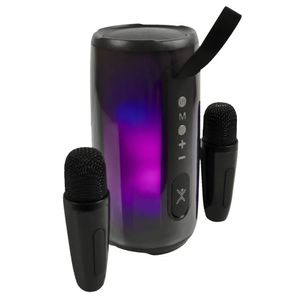Bocina portátil Perfect Choice Cosmo PC-113287 15W, con 2 micrófonos inalámbricos, hasta 6 horas de reproducción, resistente al agua IPX6, negro