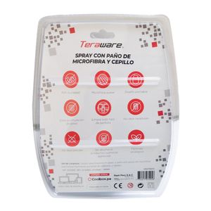 Líquido de limpieza Coolbox Teraware para pantallas 200 ml + cepillo + paño microfibra