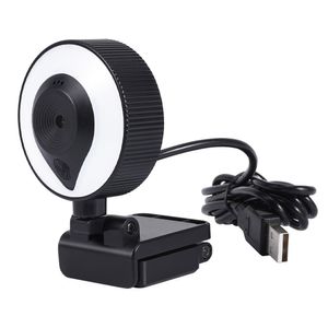 Cámara web Coolbox Teraware 2K W20 con iluminación, conexión USB, micrófono incorporado, AF y montaje universal, ideal para videollamadas, streaming