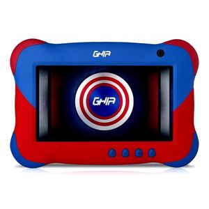Tablet para niños Ghia GK133A 7" Wi-Fi, 16GB, 1GB RAM, cámaras principal 2MP, frontal 0.3MP, 2500 mAh, azul/rojo