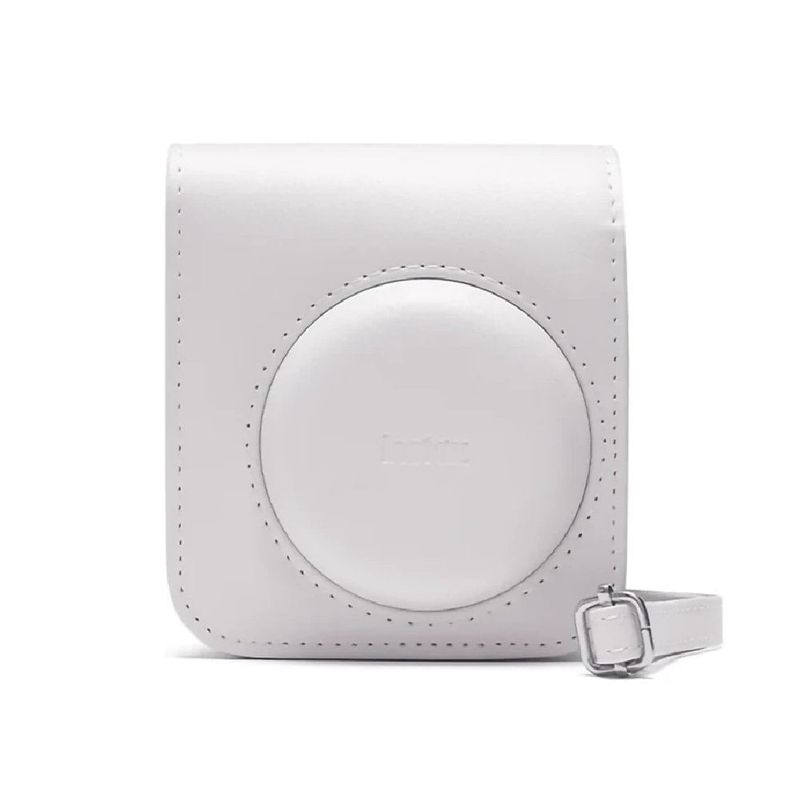 Estuche Instax Mini 12 Fujifilm blanco con correa frontal