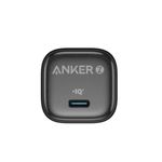 Cargador Anker USB-C 30W carga rápida potente negro dorsal