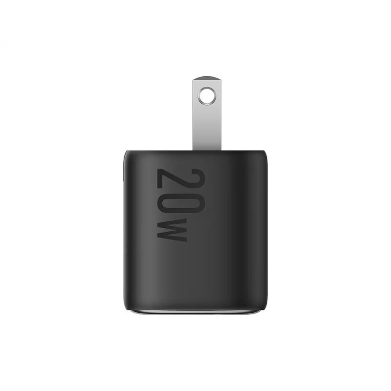Cargador Anker USB-C 20W carga rápida seguro negro LATERAL