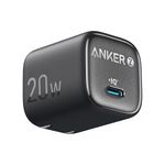 Cargador Anker USB-C 20W carga rápida seguro negro DIAGONAL