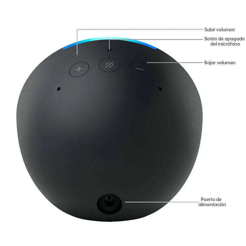 Bocina inteligente Amazon Echo Pop con Alexa negro dorsal características