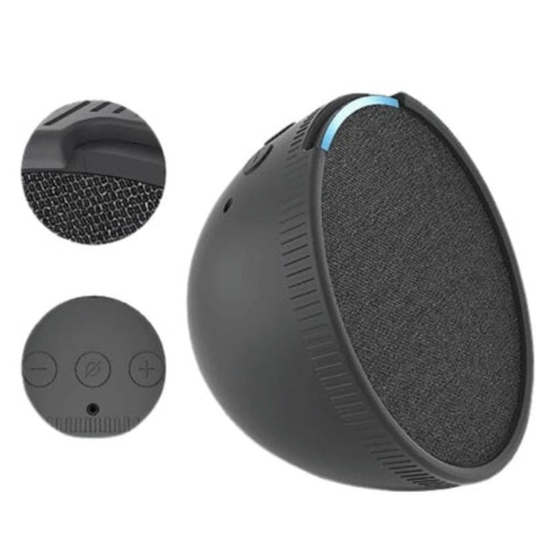 Bocina inteligente Amazon Echo Pop con Alexa negro frontal uso