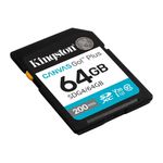SD Kingston Canvas Go Plus 64GB Gen4 U3 V30 4K Ultra HD diagonal