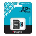 Tarjeta SD Kingston Canvas Go Plus 512GB Gen4 A2 U3 V30 4K frontal