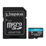 Tarjeta SD Kingston Canvas Go Plus 512GB Gen4 A2 U3 V30 4K paquete frontal