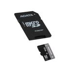 MicroSD Adata 32GB Clase 10 U1 con adaptador SD diagonal