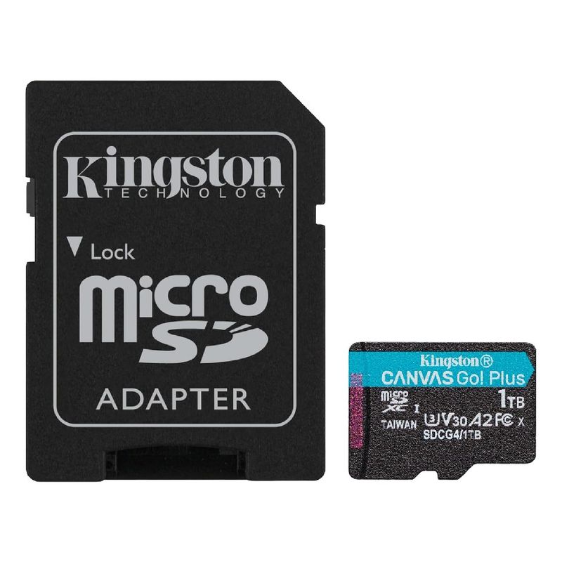 MicroSD Kingston Canvas Go Plus 1TB A2 U3 V30 Gen4 paquete frontal