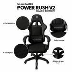 Silla Gamer Balam Rush Power Rush V2 120kg Reclinable frontal especificaciones