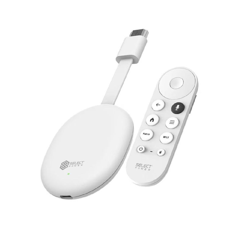 TV Stick Select Power 4K Android 8GB Control por Voz frontal oblicuo