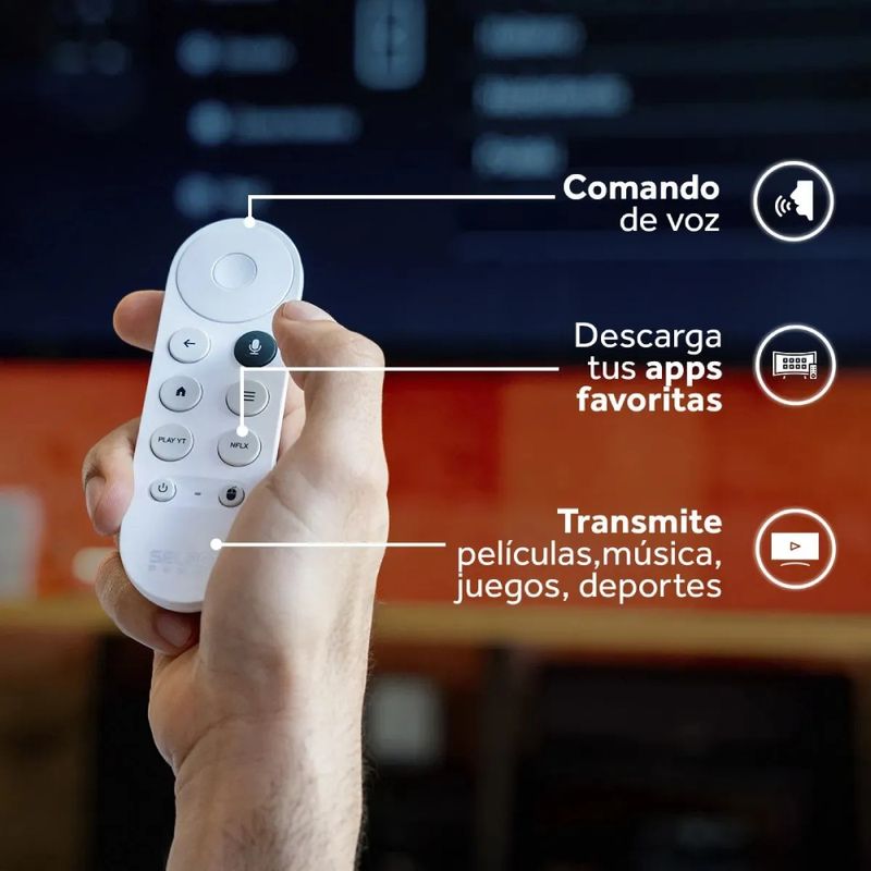 TV Stick Select Power 4K Android 8GB Control por Voz características