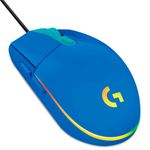 Mouse Logitech G203 alámbrico azul vista frontal