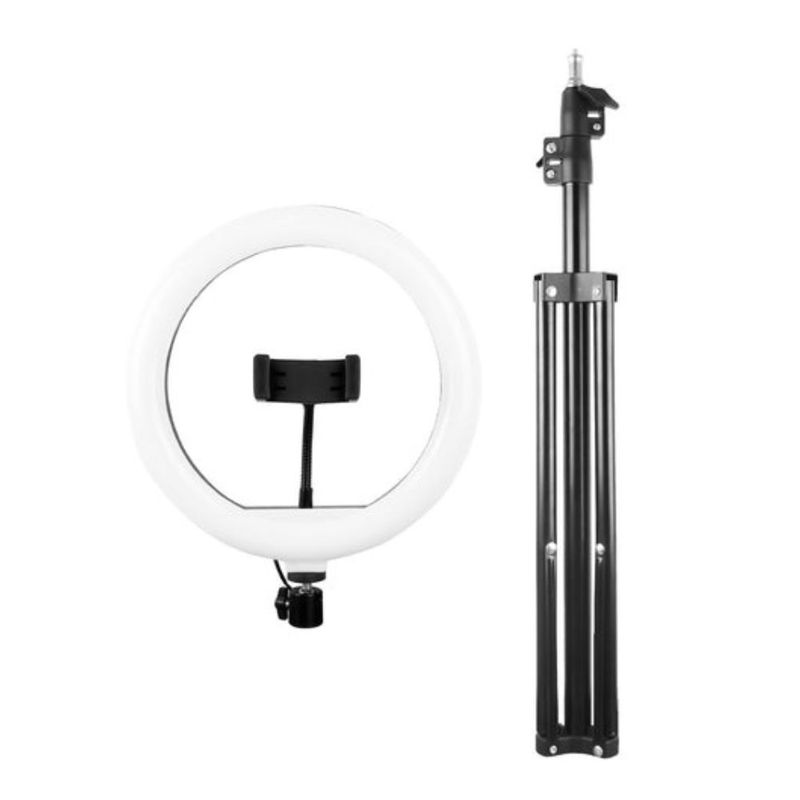 Aro de luz 10 pulgadas LED para streaming con trípode