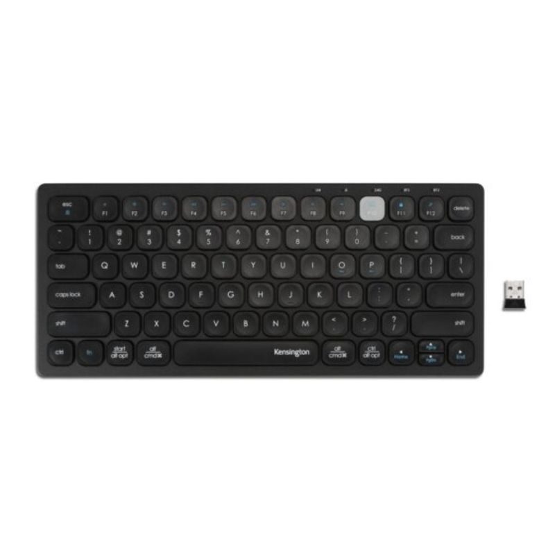 Teclado inalámbrico multidispositivo tecnología dual negro vista frontal