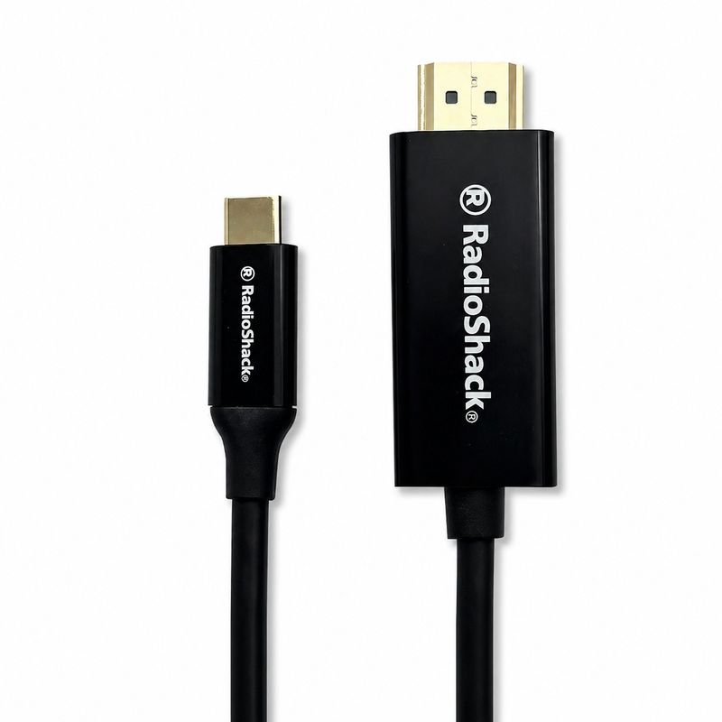 Cable USB-C a HDMI RadioShack 4K 1.8 m para TV y monitor cable frontal