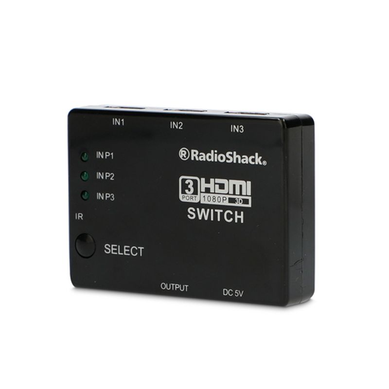 Switch HDMI compacto vista diagonal
