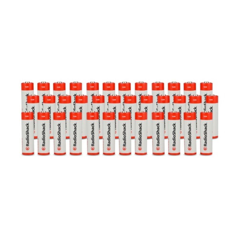 pilas alcalinas AA RadioShack 72169 36 piezas vista frontal