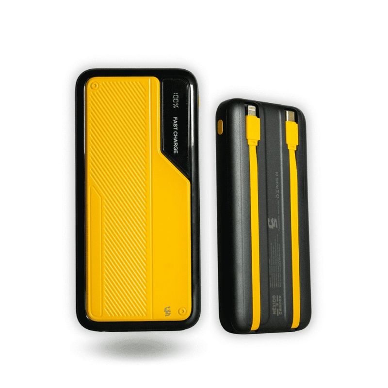 Power Bank Cybershop POW-6 10,000 mAh 22.5W amarillo negro dorsal