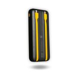Power Bank Cybershop POW-6 10,000 mAh 22.5W amarillo negro dorsal oblicuo