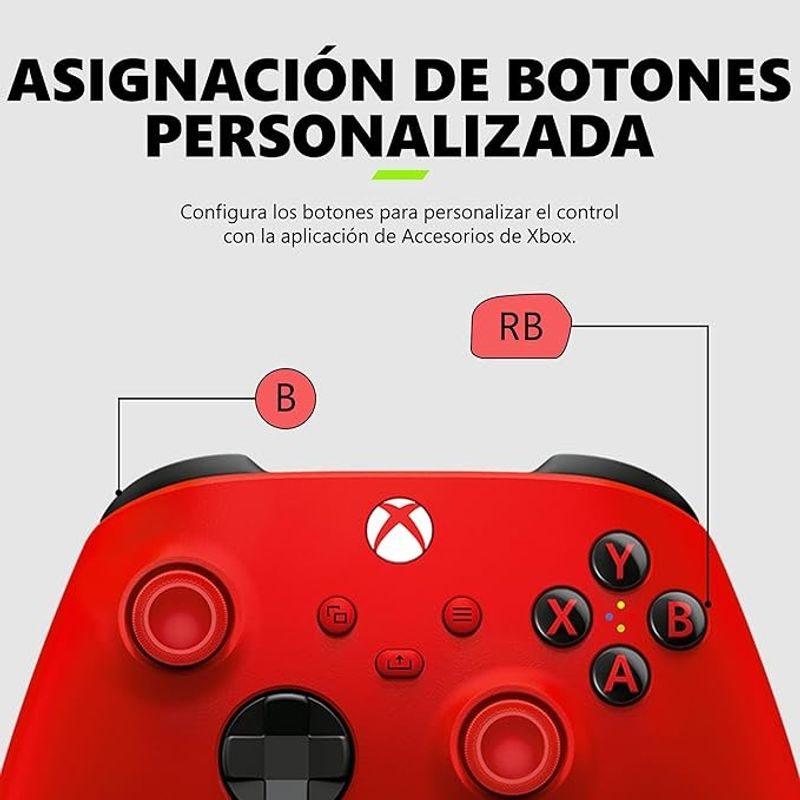 Control inalámbrico Xbox Pulse Red para Series X|S y PC frontal características