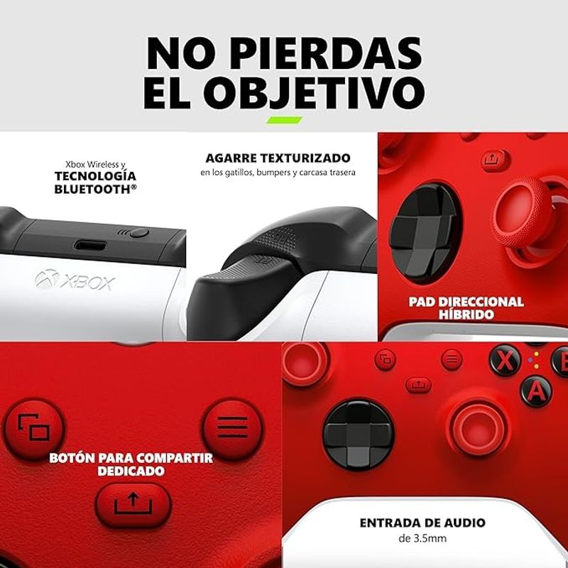 Control inalámbrico Xbox Pulse Red para Series X|S y PC frontal beneficios