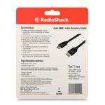 Cable HDMI con Ethernet RadioShack 1.82m negro vista dorsal de empaque
